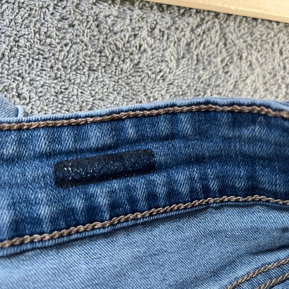 Judy Blue Boyfriend Jeans Womens Size 14W Blue Medium Wash Denim Frayed Raw Hem - Picture 8 of 14